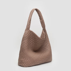 Woven Hobo Tote Bag With Pouch