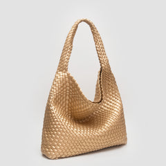 Woven Hobo Tote Bag With Pouch