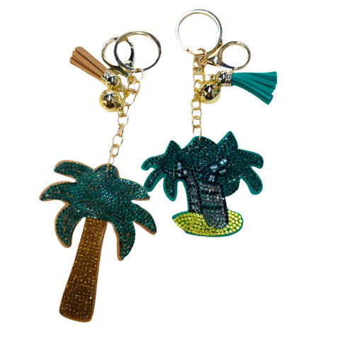 Palm Tree Crystal Bling Keychains