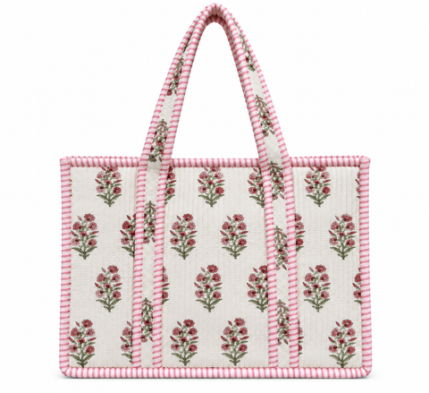 Pink Blossom Quilted Bag Print