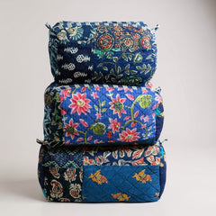 Navy Floral 3Pcs Toiletry Bag