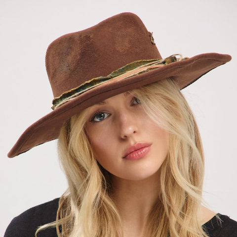 Distressed Western Dark Brown Hat