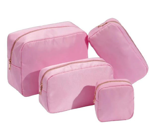 Pink Nylon Makeup Bags