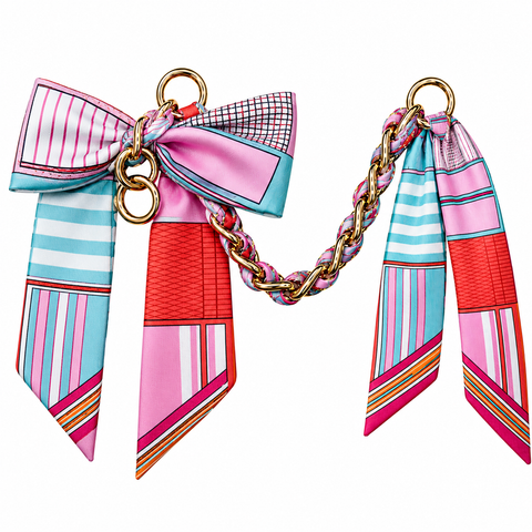 Scarf Bow Chain Bag Charm