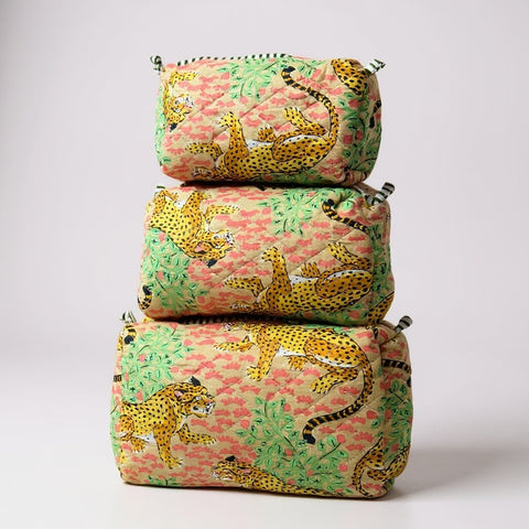 Beige Tiger 3Pcs Toiletry Bag