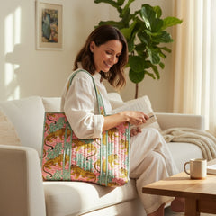 Tiger Print Large tote Bags