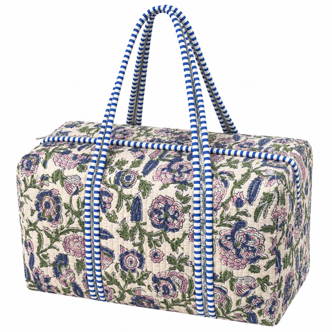 Purple Floral Quilted Bag Print