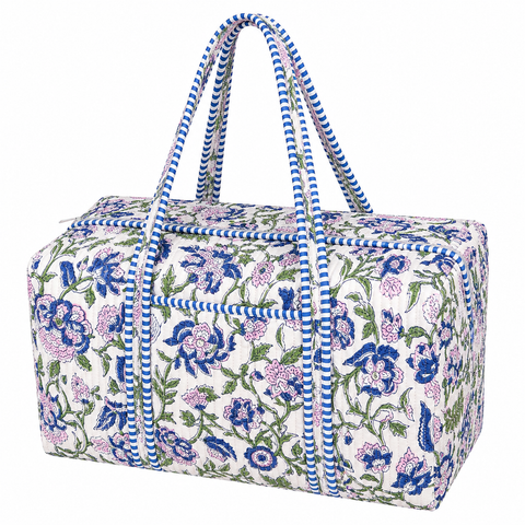 Purple Floral Quilted Bag Print
