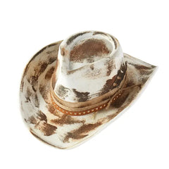 Distressed Feather Ivory Fedora Hat