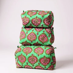Green Paisley 3Pcs Toiletry Bag
