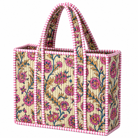 Light Floral Quilted Bag Print