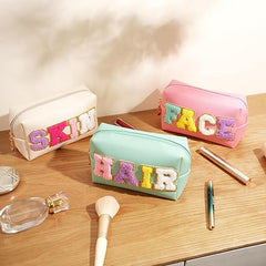 Pink Nylon Makeup Bags