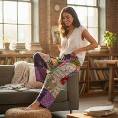 Patchwork Straight Pants