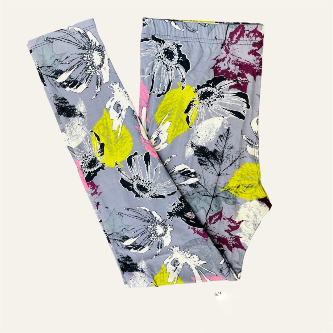 One Size Floral Print Leggings
