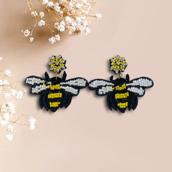 Bee Beaded Earrings
