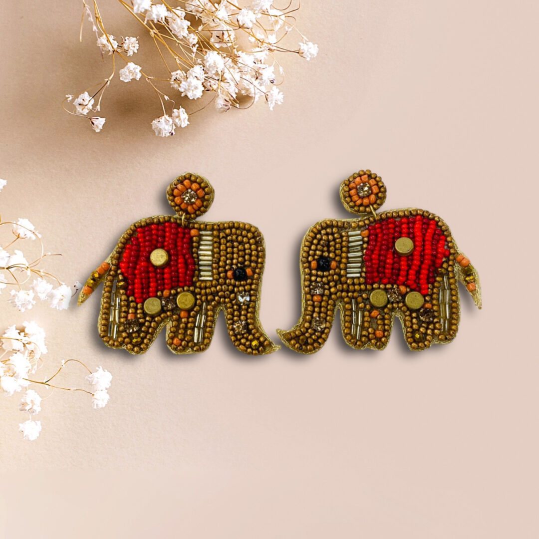Elephant Beaded Earrings