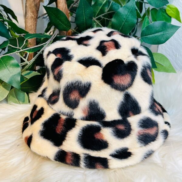 Animal Print Fuzzy Bucket Hats