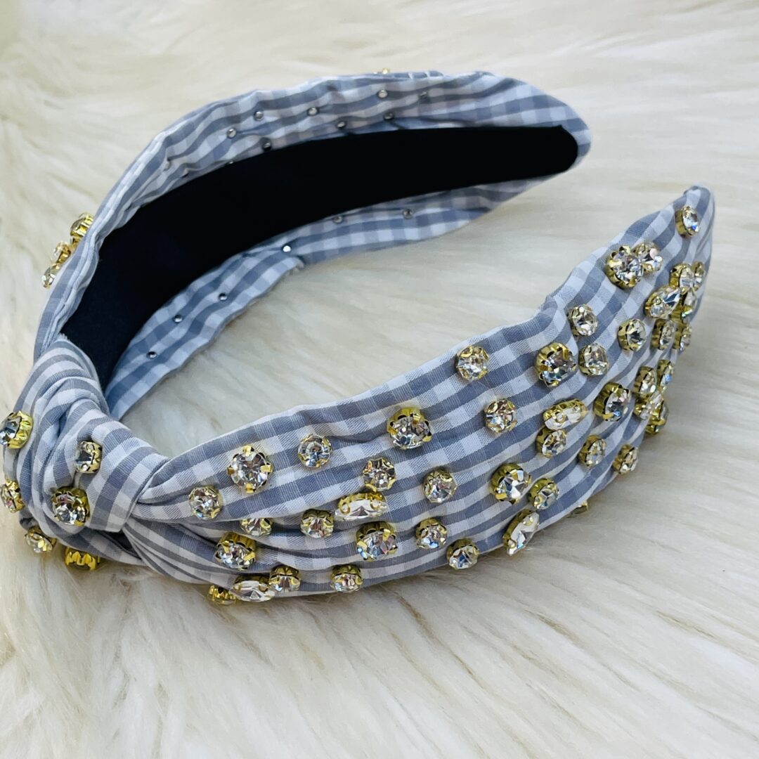 Checkered Plaid Knotted  Headband