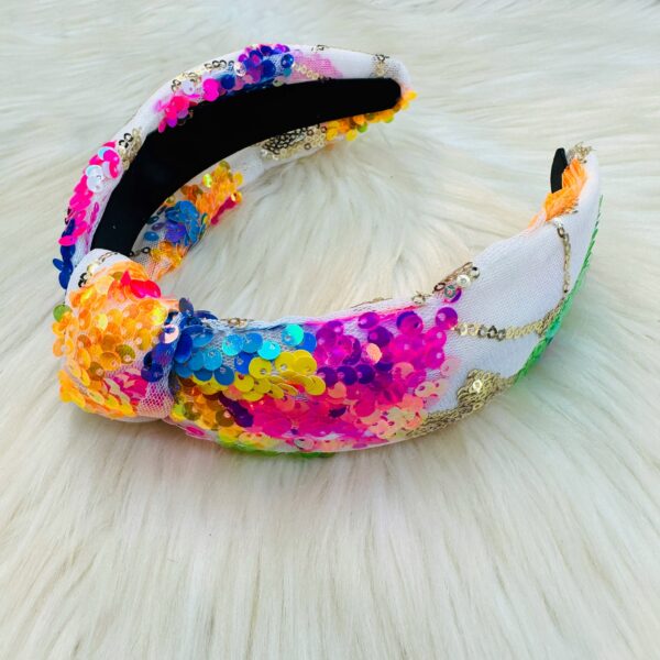 Floral Sequin Knotted  Headband