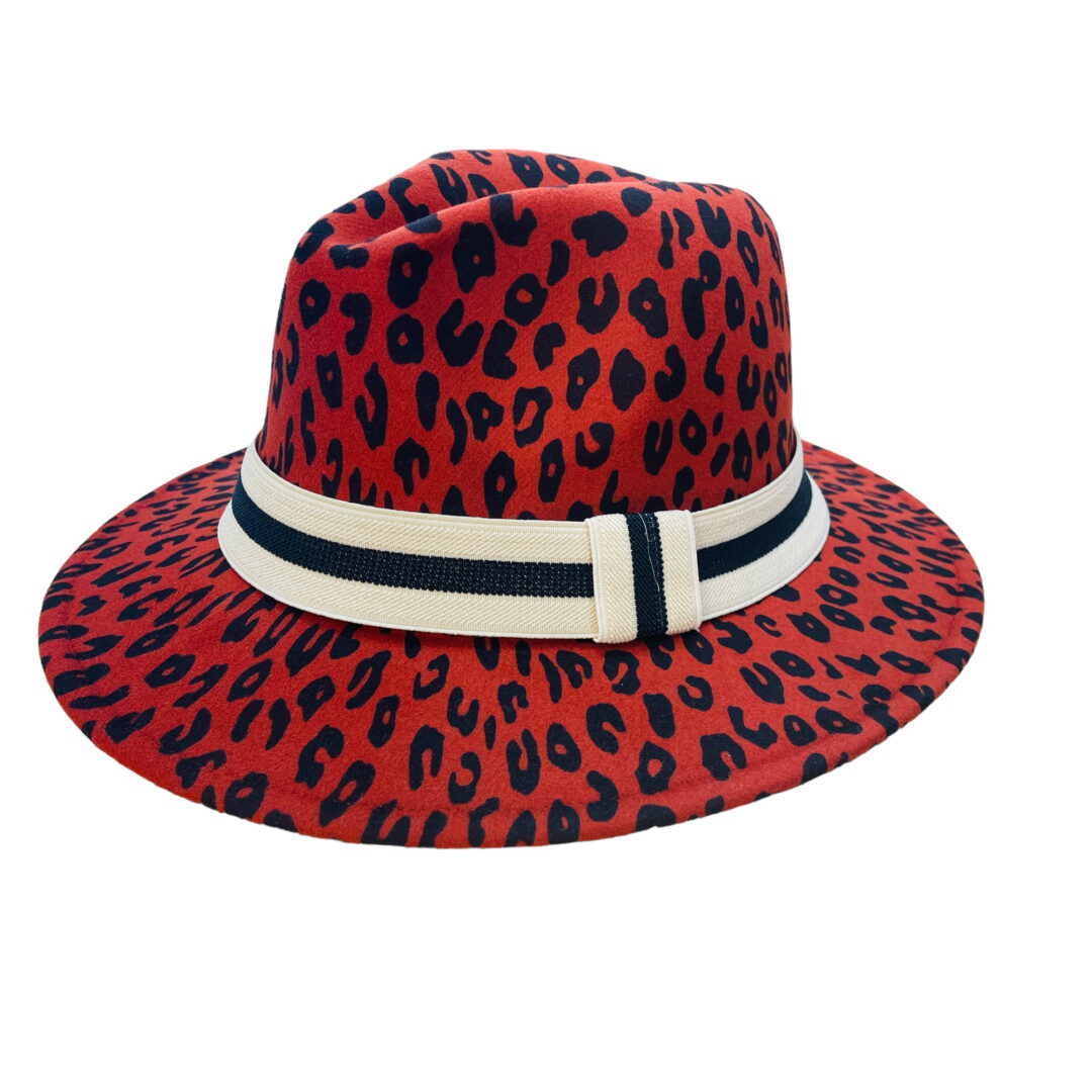 Leopard Print Fedora Hats