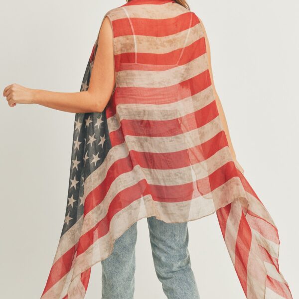 American Flag Short Sleeve Kimono