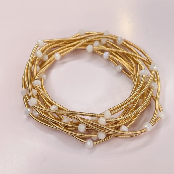 Faceted Bead Stretch Coil Bracelet