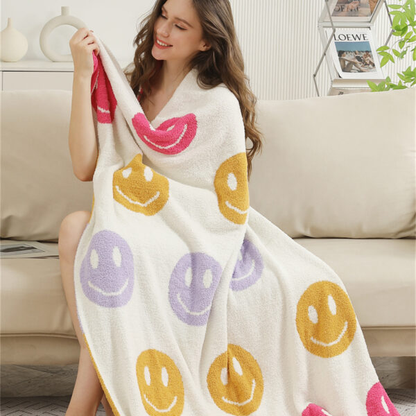 Multi Color Happy Face Blanket